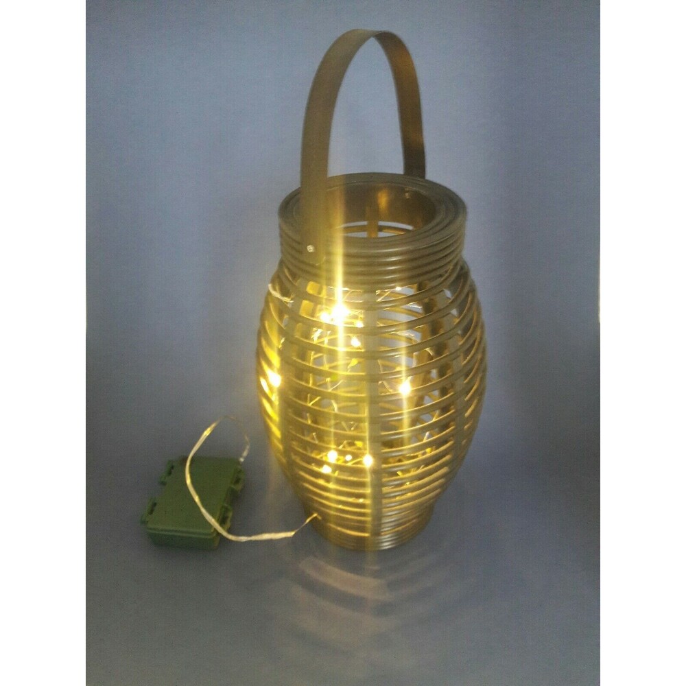 Accent Table Decor Lantern with Illusion Firefly Blinking Lights Black
